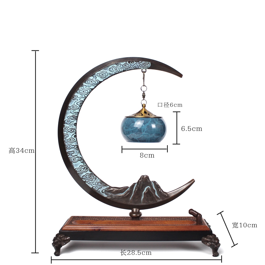 🌙【步月登云·如意款】吊炉
材质：铜 酸枝 紫光檀 仿古合金
规格：见图
精巧典雅、匠心独运，配防火棉、