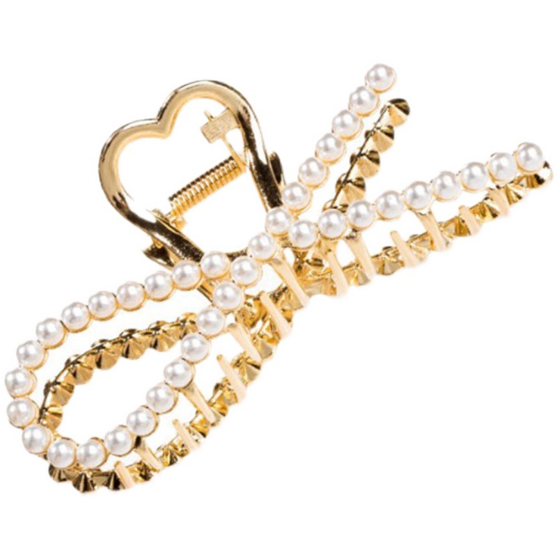 韩板气质珍珠发夹女夏后脑勺大号抓夹发卡抓发夹网红鲨鱼夹子头饰详情3