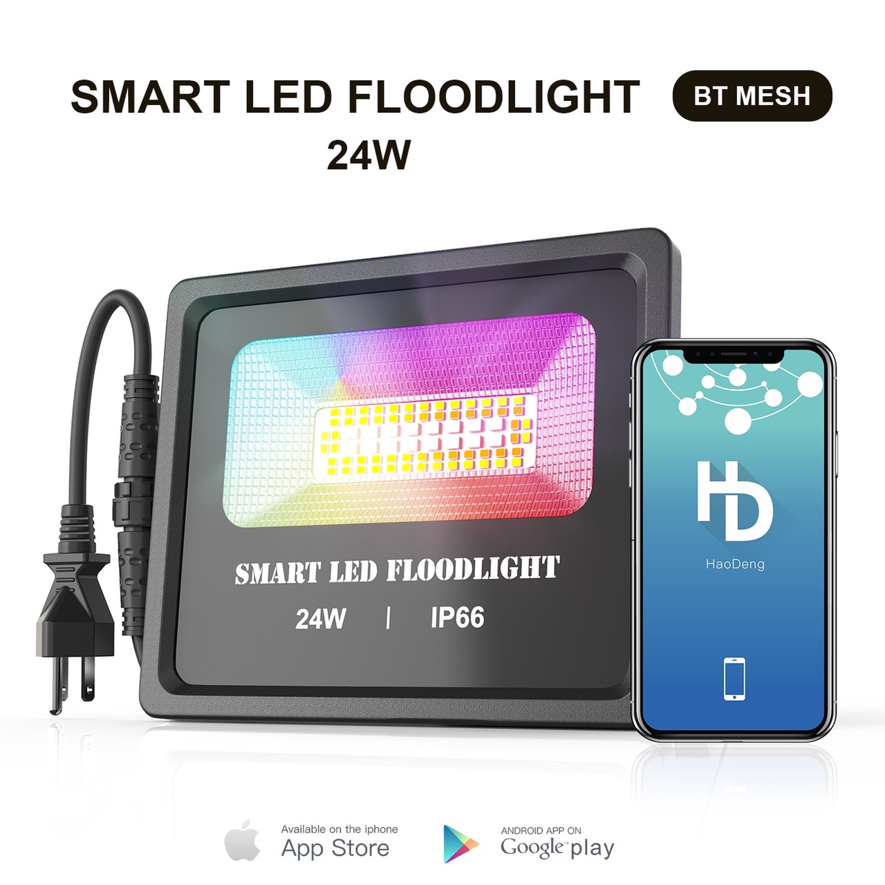 New smart floodlight RGB Bluetooth floodlight Villa courtyard lighting courtyard light solar mobile phone APP