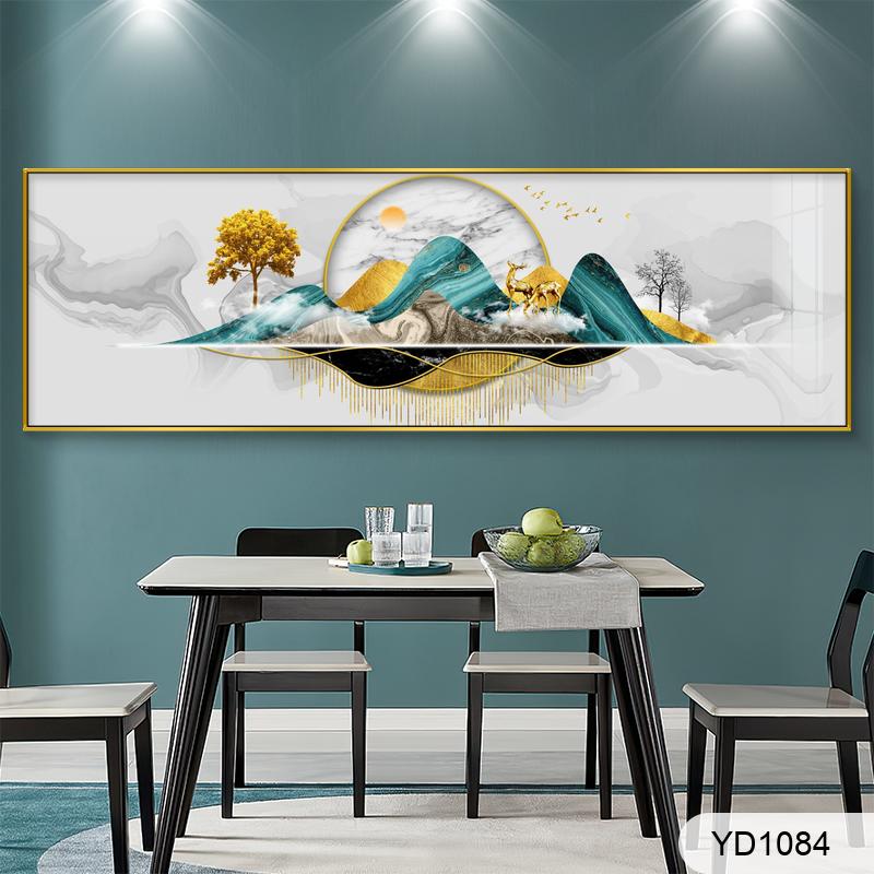 Nordic abstract oil painting texture gold forest sofa headboard thumbnail