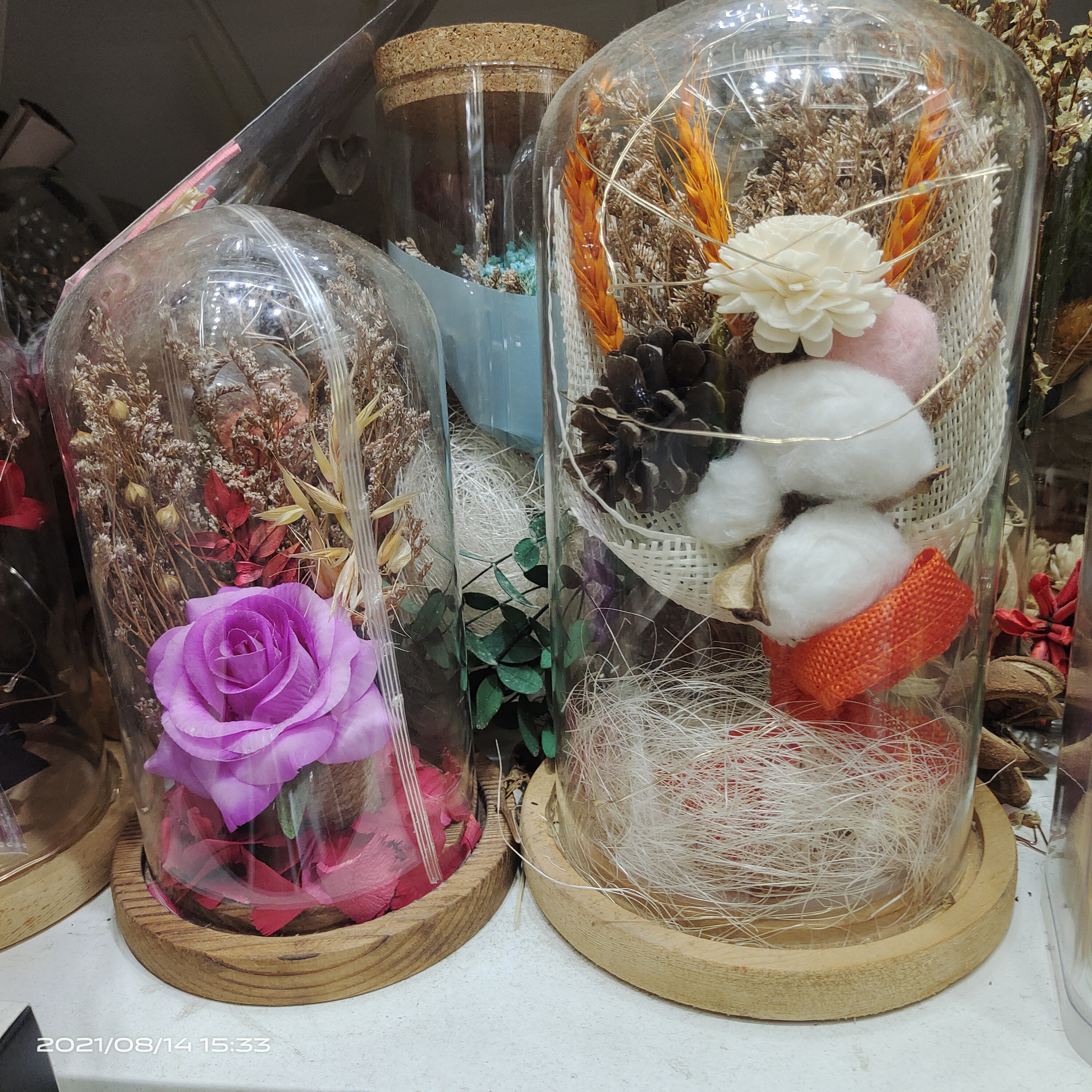 花奕时光干花 永生花玻璃摆件礼品