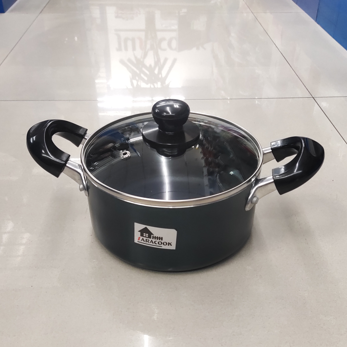 SARACOOK household 18cm soup pot, milk pot, double handle, non-stick, for cooking porridge and soup, gas stove, induction cooker, small soup pot, two-handed pot