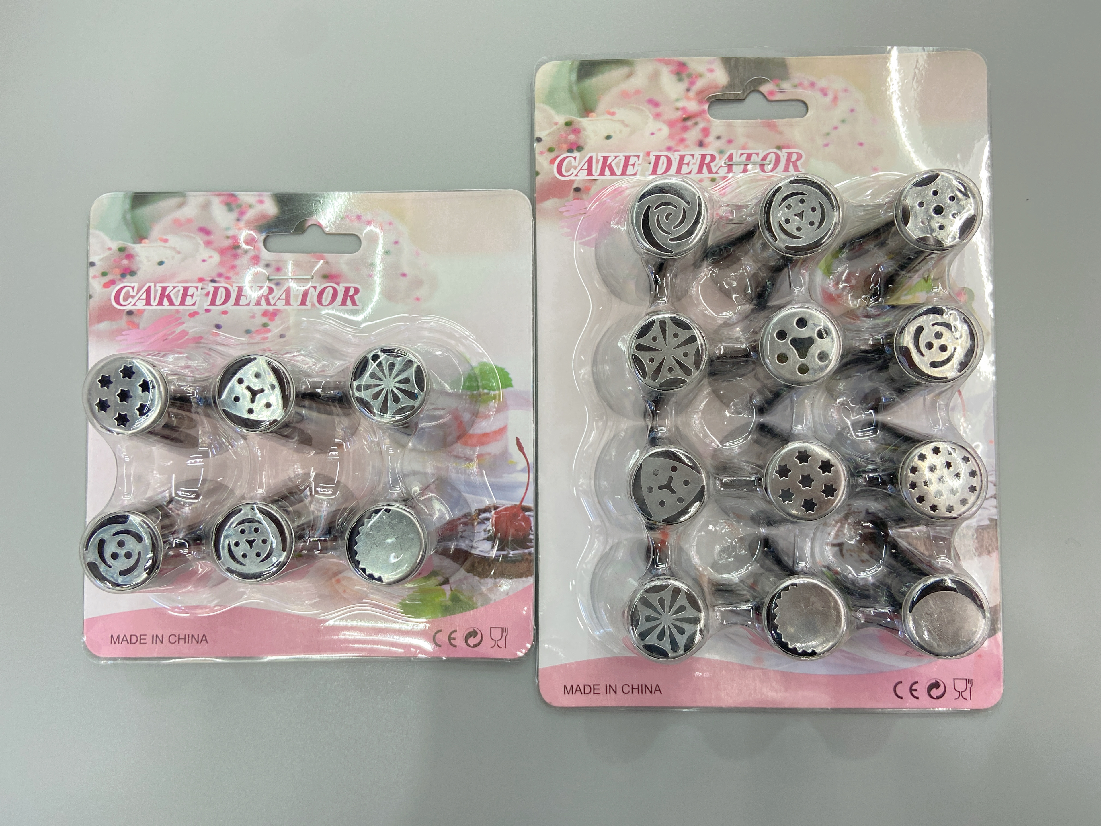 12pc不锈钢俄罗斯裱花嘴平头蛋糕喷嘴含泡壳包装奶油喷嘴 烘焙DIY工具 详情图3