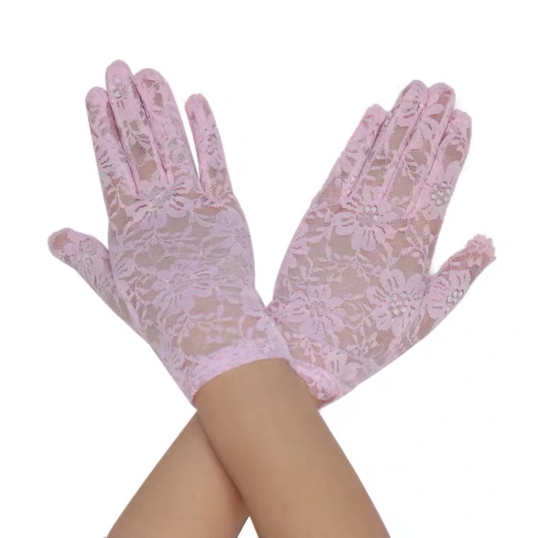 Women's Thin Lace Gloves Short Thin Summer Sun protection Summer lace gloves women's thin