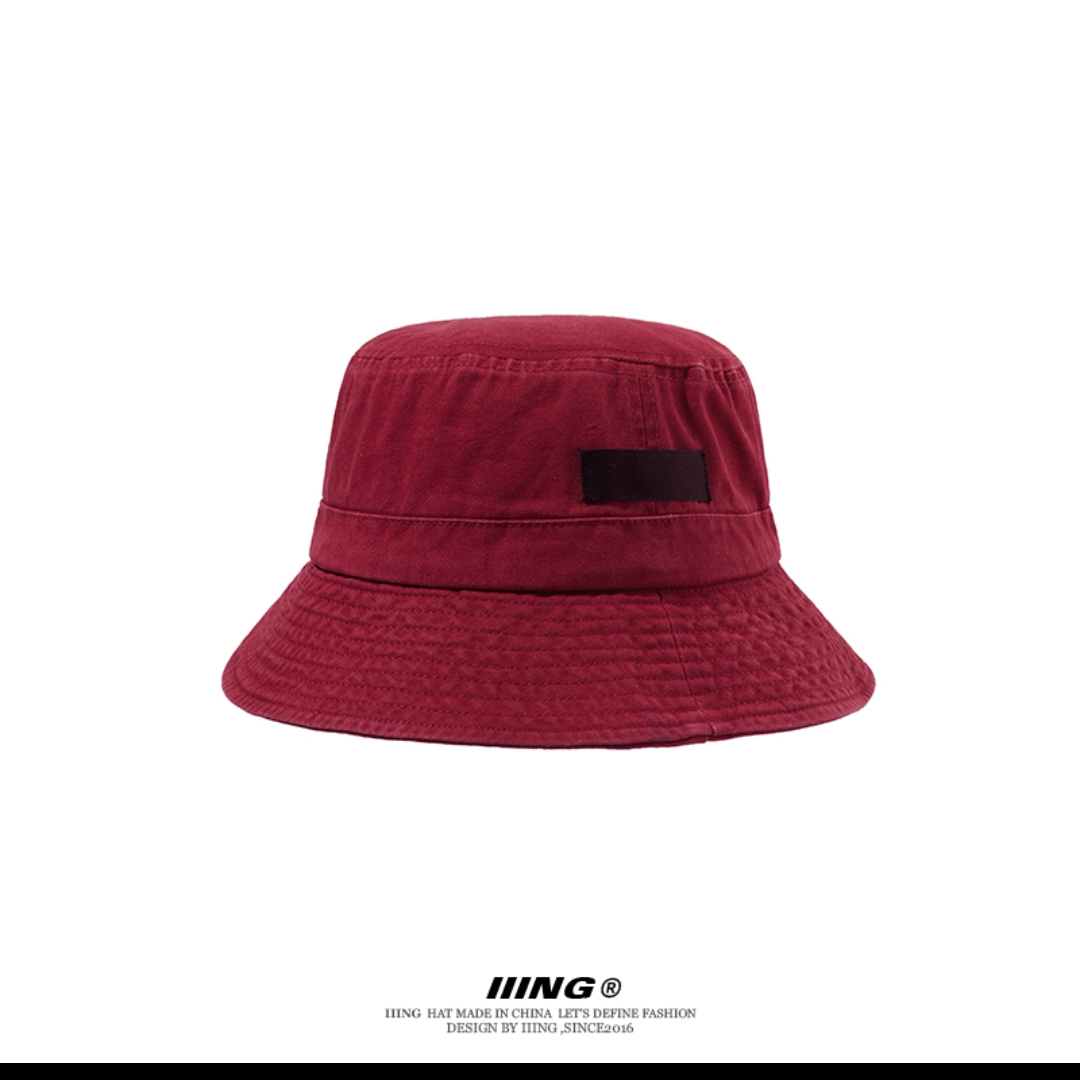 IIING Cotton Fisherman hat for women Spring summer Korean-Japanese solid color basin hat for autumn shade face sunscreen hat for men 45