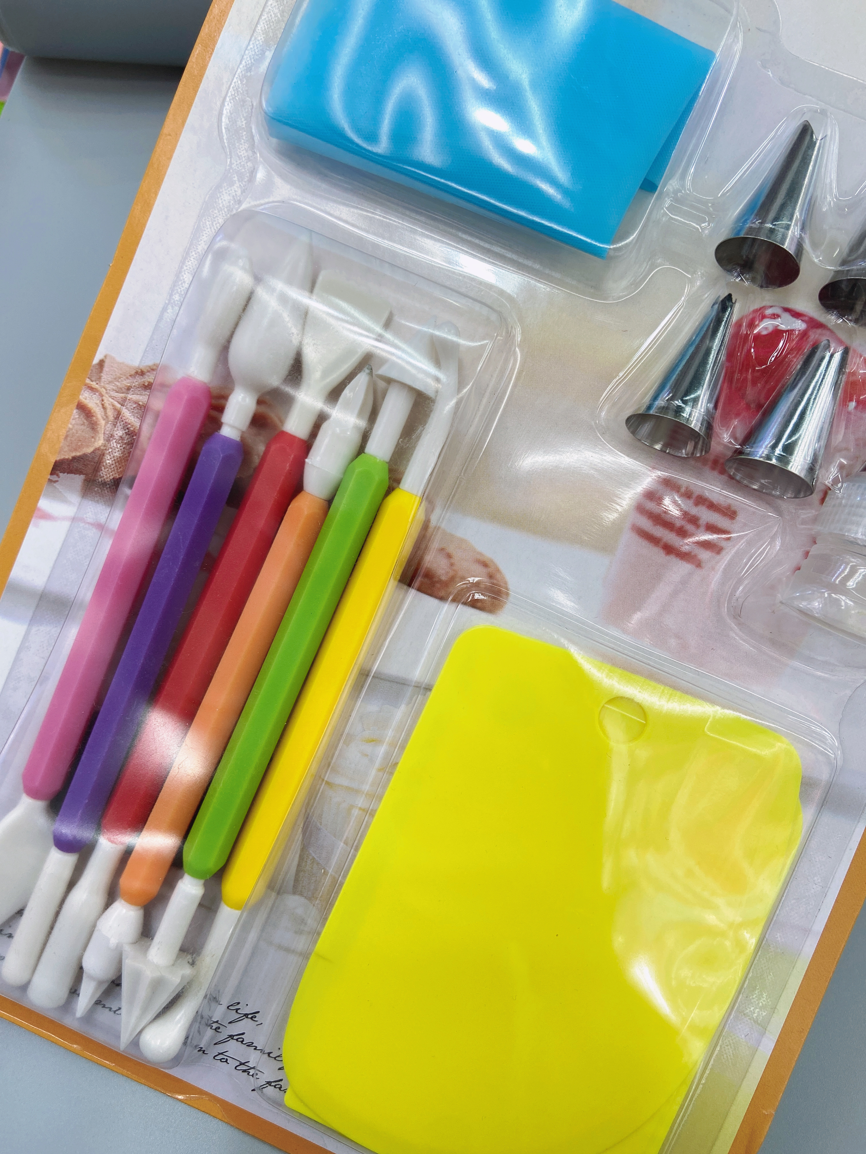 Stainless steel piping tip set, home baking cake, cream puff, cookie piping tools, piping bags, scraper, engraving pen, baking tools Specification image