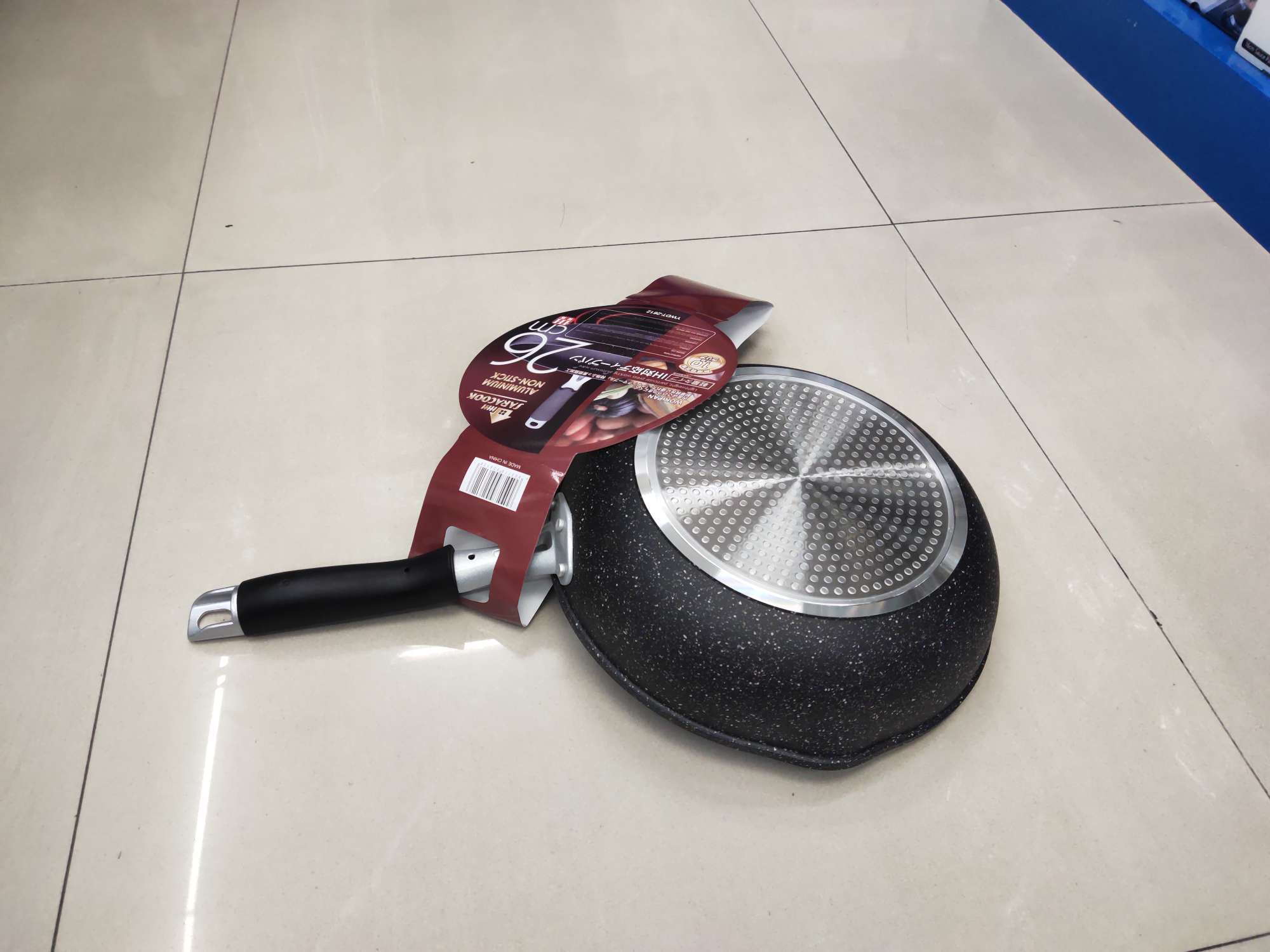 SARACOOK exports 26cm tourmaline imitation die-casting with a spout, non-stick wok/deep-frying pan with a double-bottom gas induction cooker, suitable for Japan details Picture