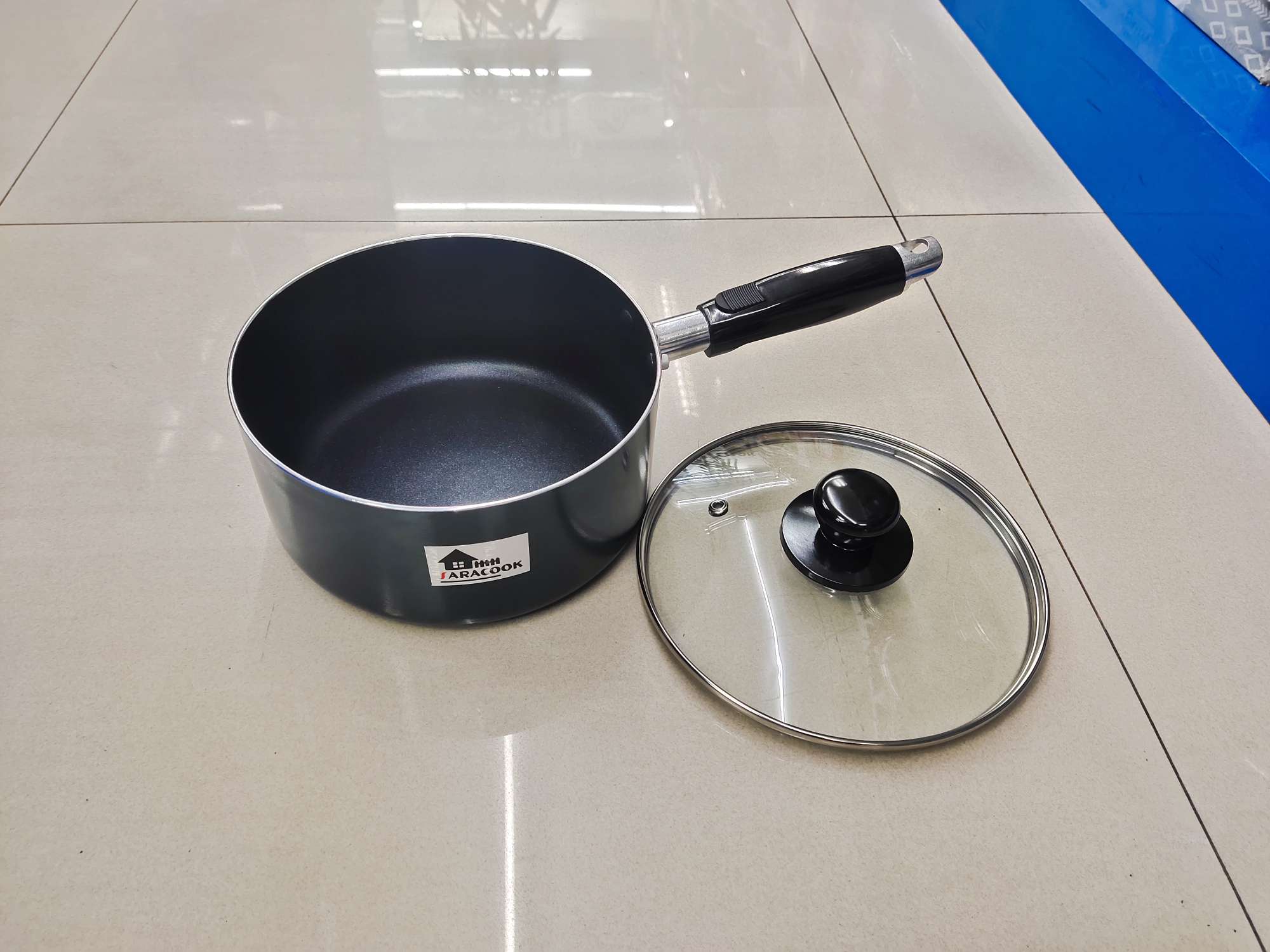SARACOOK 22cm milk pot, slatted handle, non-stick soup pot for cooking porridge and soup, double-bottom gas stove and induction cooker, single-handle small soup pot details Picture