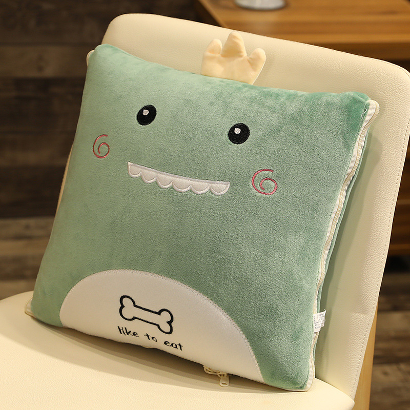 抱枕被子两用午睡毯盖被加厚毯子折叠汽车车载多功能靠垫枕头被子三合一100*170cm详情图5