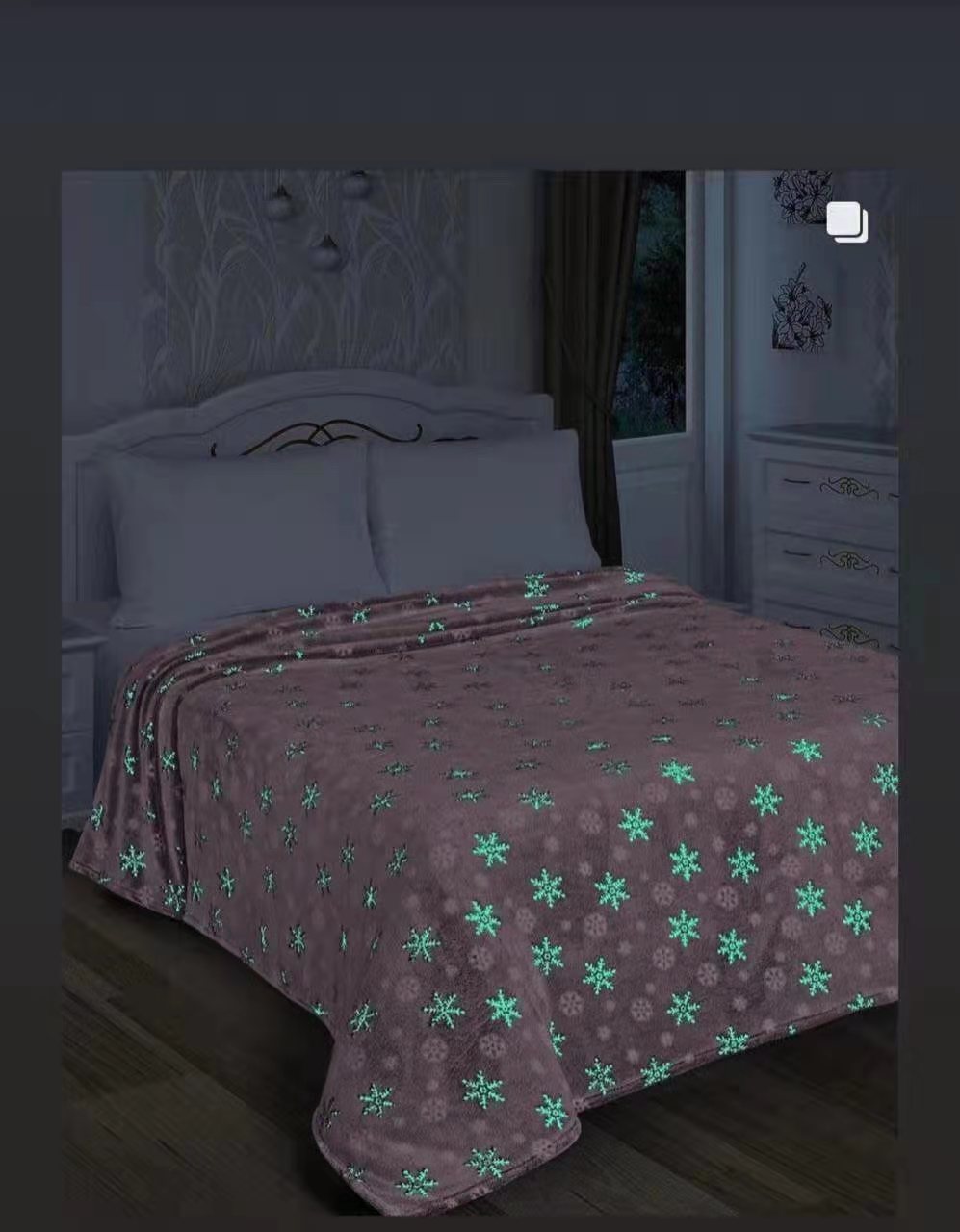 Luminous flannel blanket, luminous at night, 230GSM, 150*200cm size, custom-made Specification image