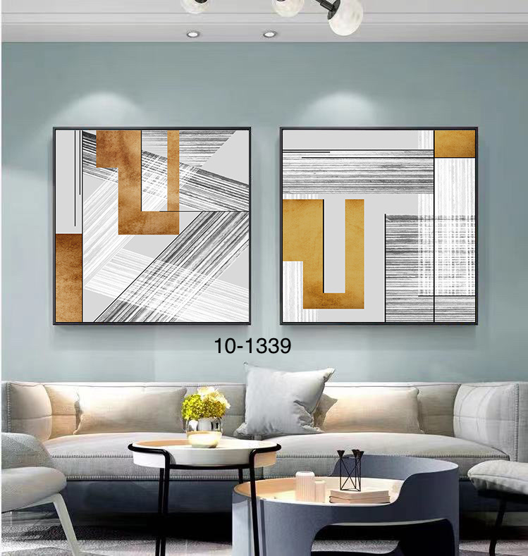 客厅三联油画 沙发背景画简约风格抽象类型详情图3