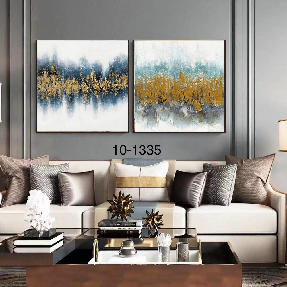 客厅三联油画 沙发背景画简约风格抽象类型工装详情图1