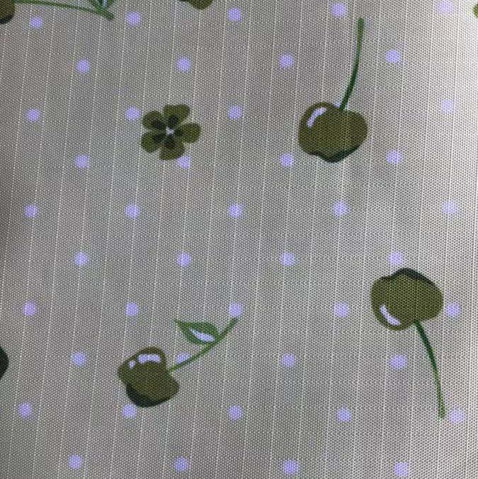 绿色樱桃桌布pvc里布洗漱包