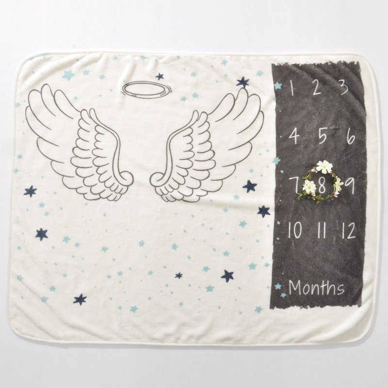 Calendar blanket Flannel month photo blanket Baby Commemorative blanket Milestone blanket Newborn photography blanket 70*102, 75*102cm Application Scenario