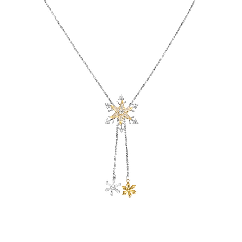 Designer splicing necklace female network red niche collarbone chain personality pendant necklace Snowflake gold necklace 10