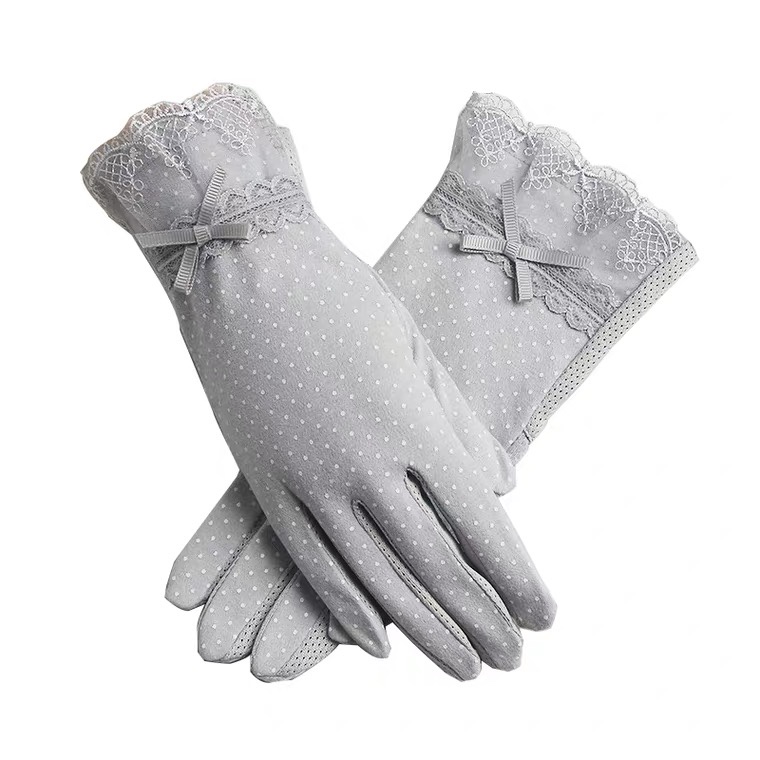 Driving sunscreen gloves Women's thin UV protection summer riding non-slip sunshade elastic cotton short spring autumn thumbnail