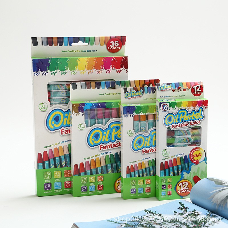 106 优质油画棒外贸英文36色可水洗环保儿童蜡笔绘画笔画画工具批发详情图1