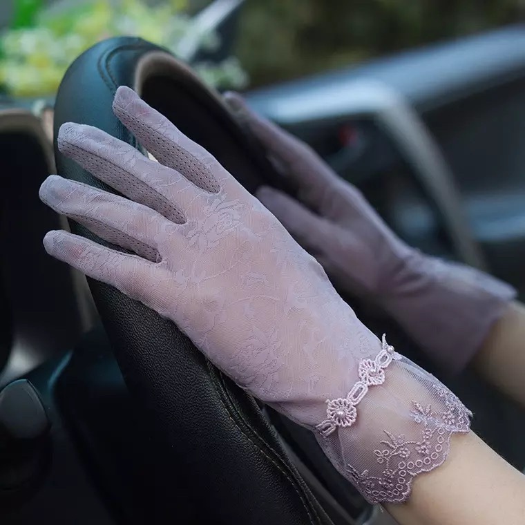Uv Summer Ice Silk Touch screen sunscreen Gloves Women's thin Bud UV protection Driving outdoor riding ice