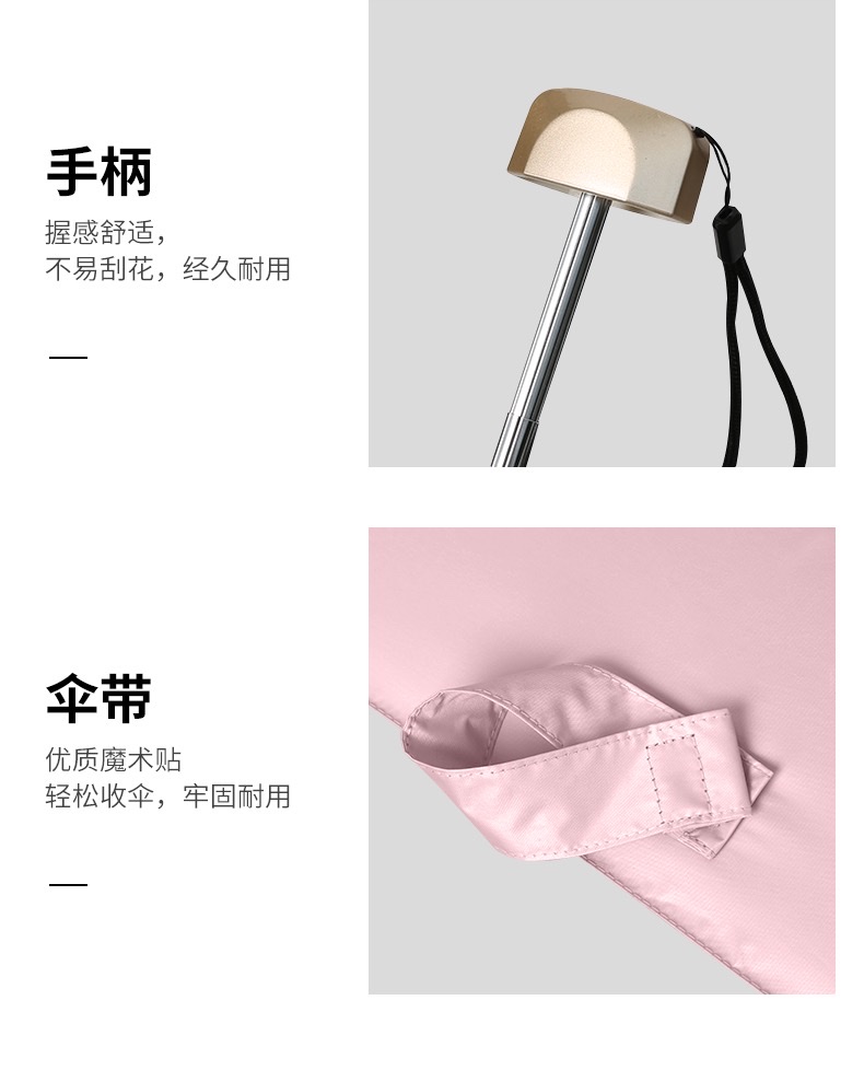 五折UV口袋伞黑胶太阳伞遮阳伞防紫外线晴雨伞商务女士伞详情图5