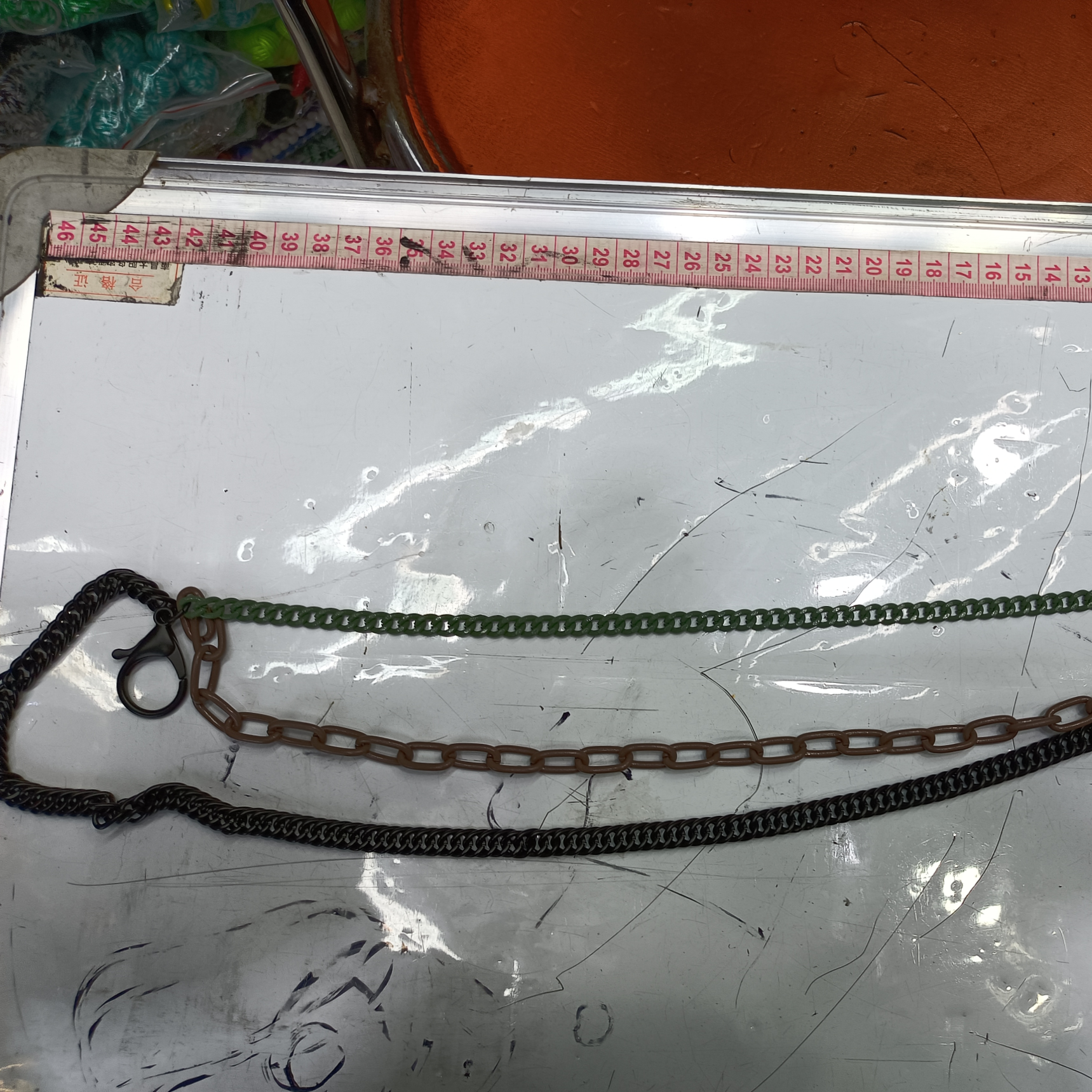 金属裤链三种链条搭配两种不同扣，潮流时尚男女百搭