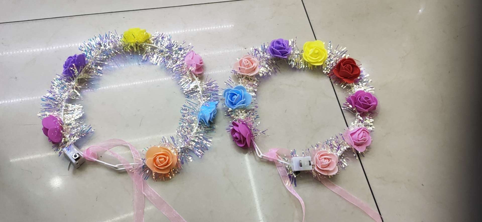 发光花环/泡沫花头环/发光头扣白底实物图