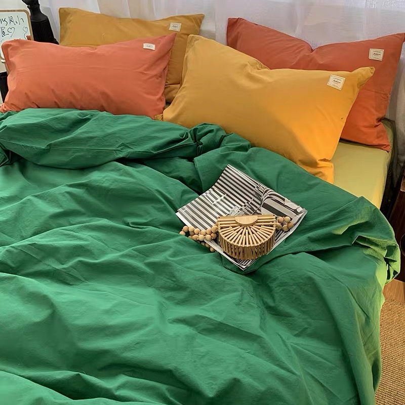 水洗棉枕套纯棉纯色全棉枕头套两只简约48*74cm单人一对11产品图