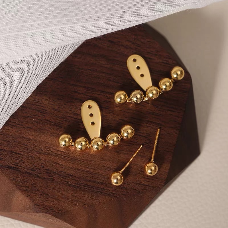 Ear clip women's summer European and American style small, simple and elegant cold style earrings 3 Jieya steel jewelry Specification image