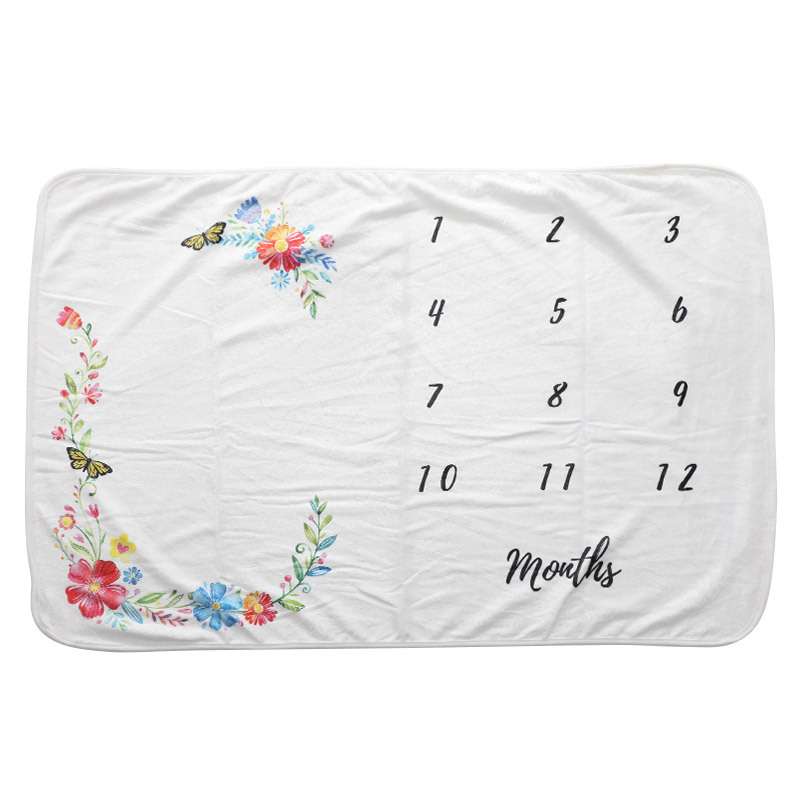 Calendar blanket Flannel month photo blanket Baby Commemorative blanket Milestone blanket Newborn photography blanket 70*102, 75*102cm detail image 4