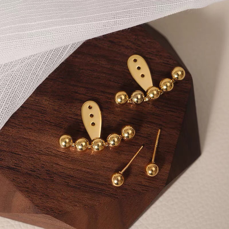 Ear clip women's summer European and American style small, simple and elegant cold style earrings 3 Jieya steel jewelry