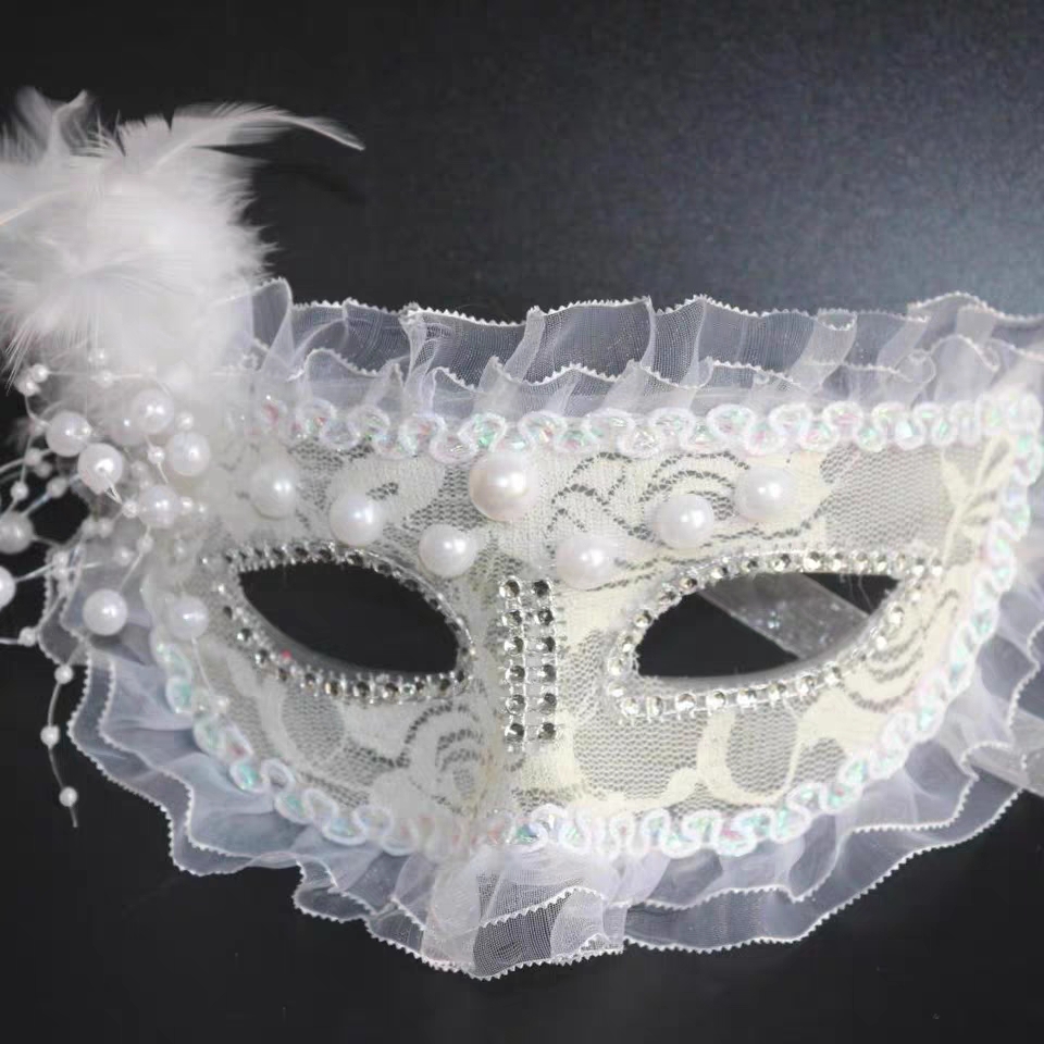 Venetian princess holding mask half face female Halloween masquerade mask costume party performance props 94
