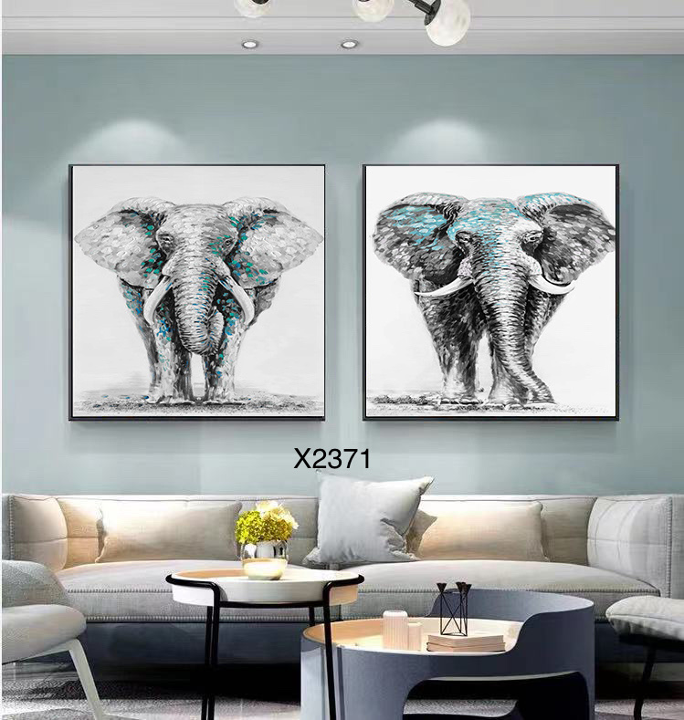 Living Room Triplet Oil Painting Sofa Background Painting Simple Style Abstract Type full figure