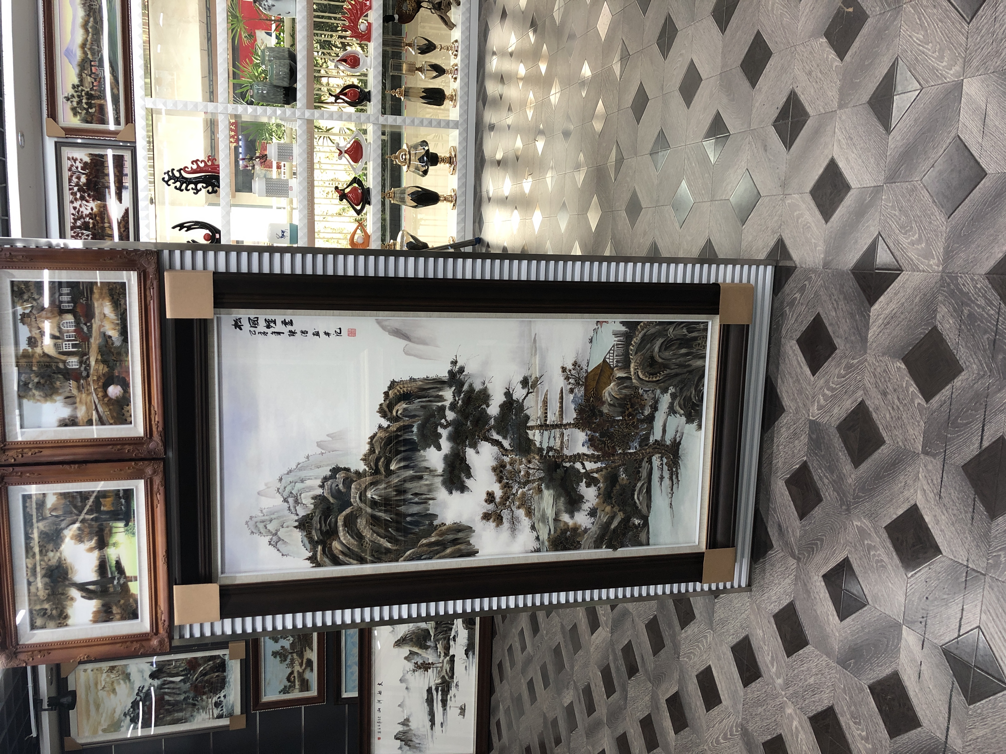 义乌大森装饰175X95cm纯手工羽毛画装饰画源远流长a1详情图1