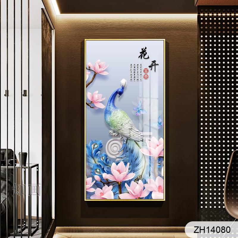 Modern fresh three-dimensional art oil painting butterfly dance peacock Xuan