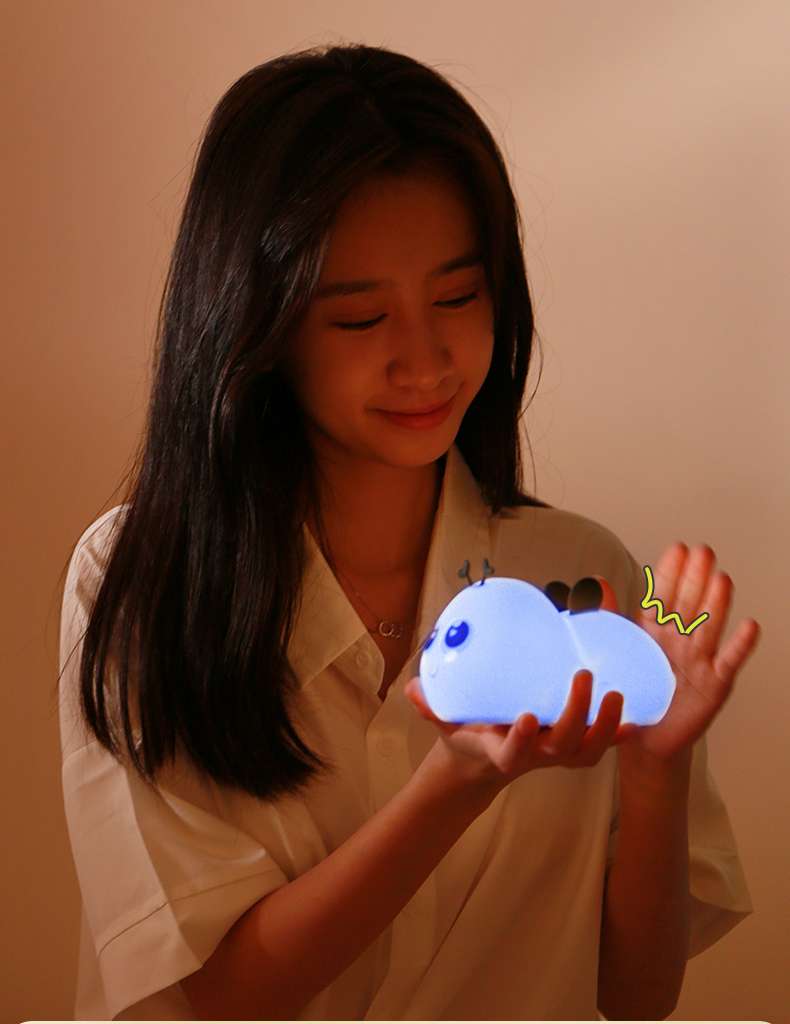 创意蜜蜂拍拍灯USB充电七彩灯家用卧室床头氛围小夜灯详情图3