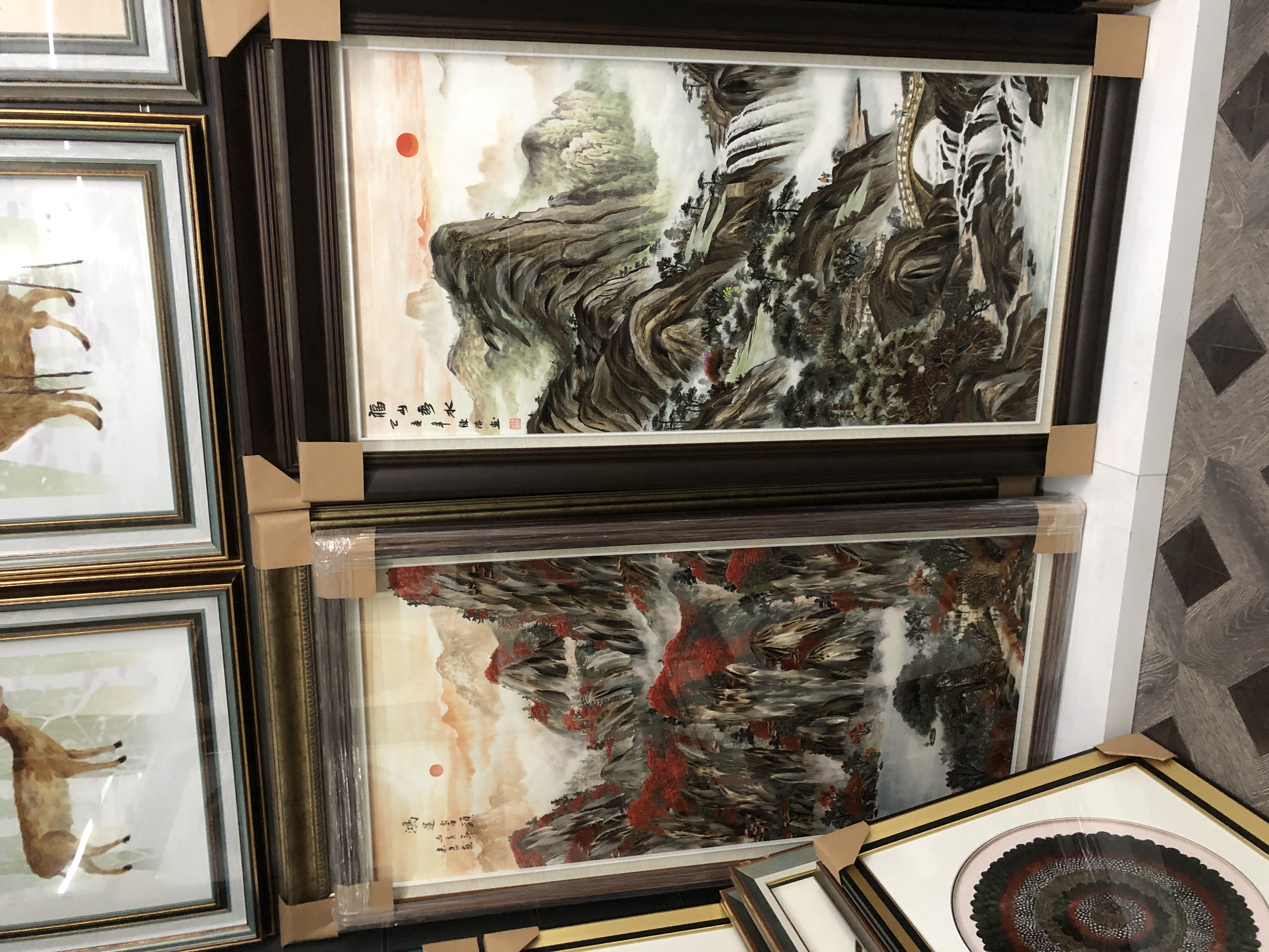 义乌大森装饰175X95cm纯手工羽毛画装饰画源远流长a1详情图3