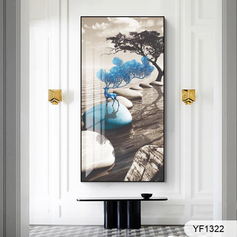 现代简约手绘几何立体爱马仕橙光影挂画装饰画玄关装饰画