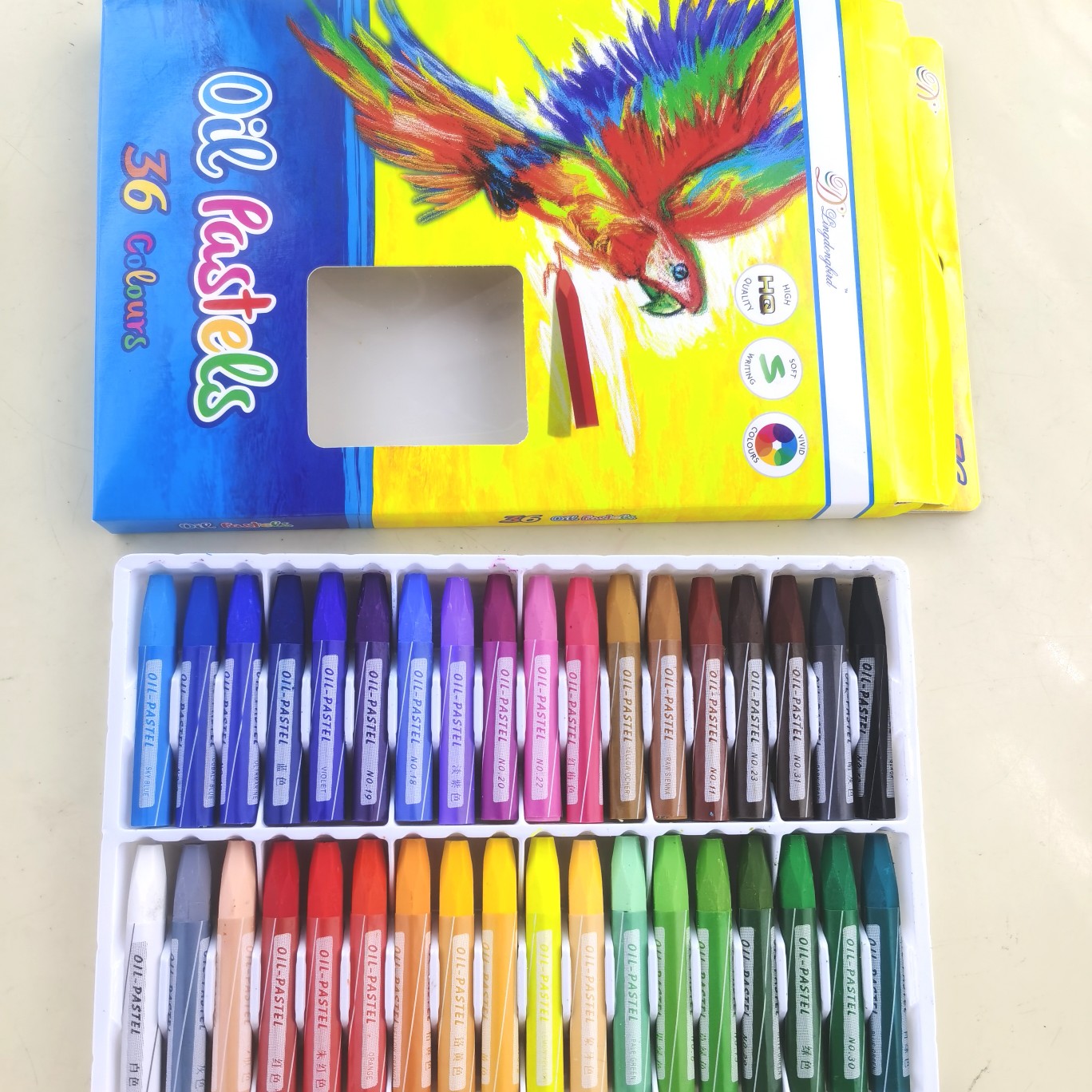 优质油画棒外贸英文36色可水洗环保儿童蜡笔绘画笔详情图1