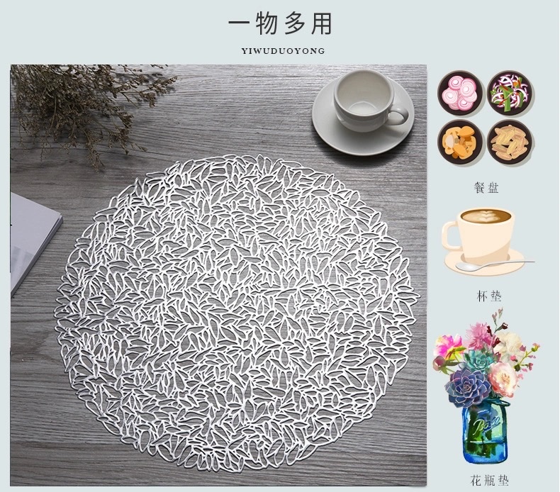 Sunflower seed flower placemats, heat-resistant table MATS, heat-insulating table MATS, round household anti-slip placemats, oil-resistant Western placemats detail image 11