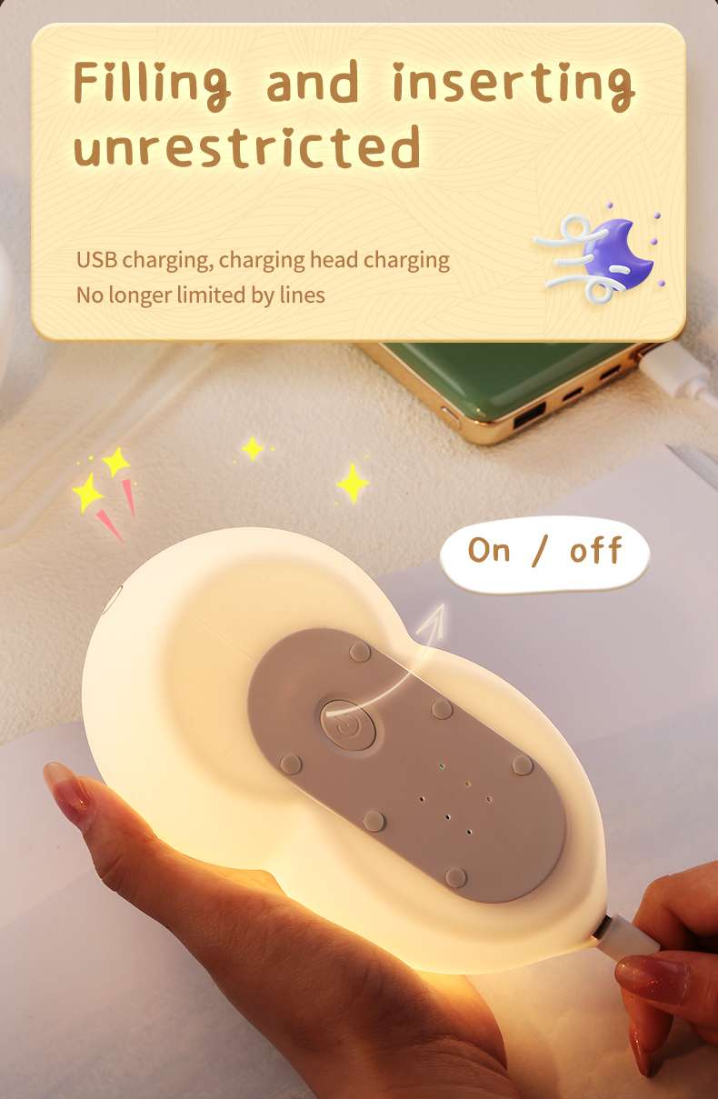 创意蜜蜂拍拍灯USB充电七彩灯家用卧室床头氛围小夜灯详情图20