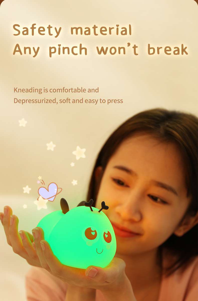 创意蜜蜂拍拍灯USB充电七彩灯家用卧室床头氛围小夜灯详情图8