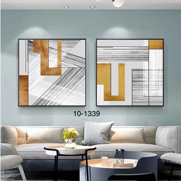 客厅三联油画 沙发背景画简约风格抽象类型详情图1