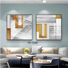 客厅三联油画 沙发背景画简约风格抽象类型