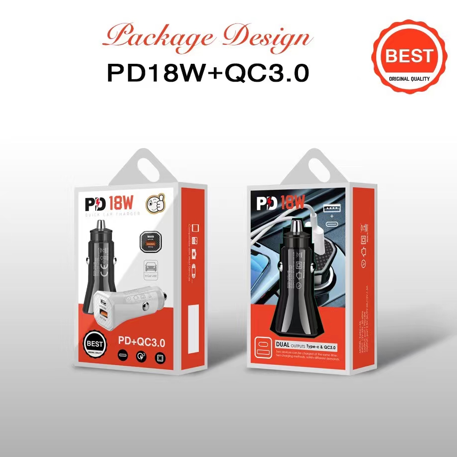 PD18W车充带USBQC3.0快充二合一车载充