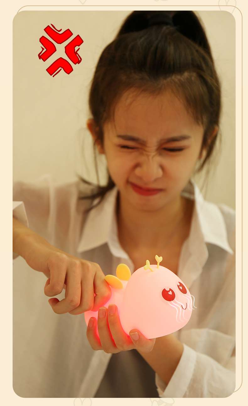 创意蜜蜂拍拍灯USB充电七彩灯家用卧室床头氛围小夜灯详情图5