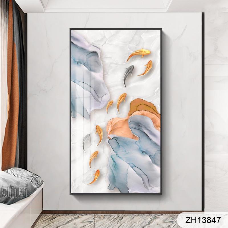 Modern nine fish picture space picture Mosaic picture porch
