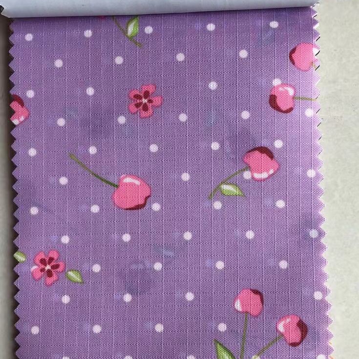 紫色樱桃小桌布防水格子布洗漱包