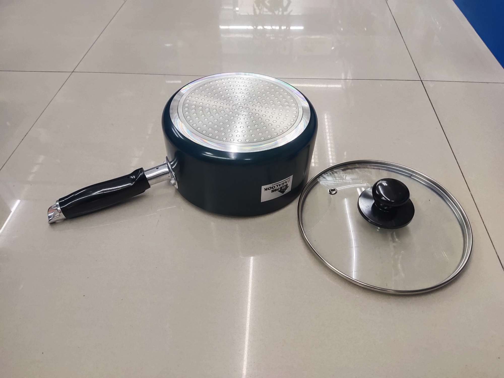 SARACOOK 22cm milk pot, slatted handle, non-stick soup pot for cooking porridge and soup, double-bottom gas stove and induction cooker, single-handle small soup pot Specification image