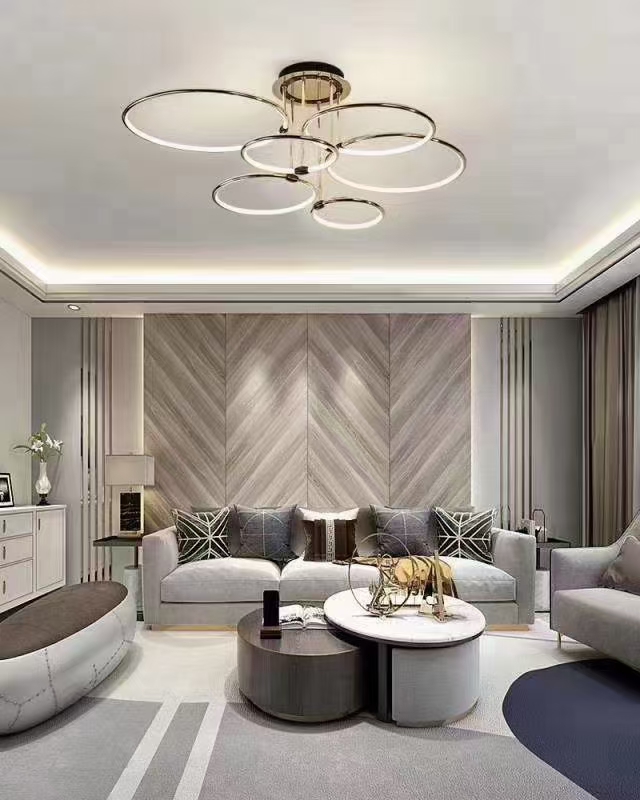 A light luxury modern crystal minimalist chandelier details Picture
