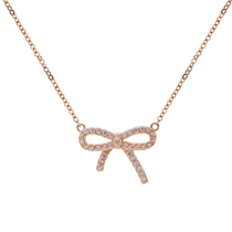 Designer splicing necklace female network red niche collarbone chain personality pendant necklace bow tie ribbon diamond necklace 82