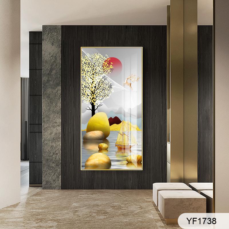 Light luxury abstract modern simple three-dimensional landscape scenery thousand bird lattice porch